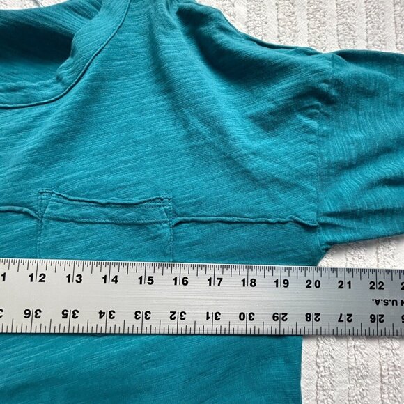 Soft Surroundings Womens Boat Neck 3/4 Sleeve Tunic Top Small Green/Grayish - Picture 6 of 7